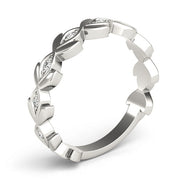 Nature Inspired Floral Stackable Half Eternity Ring in Gold & Platinum