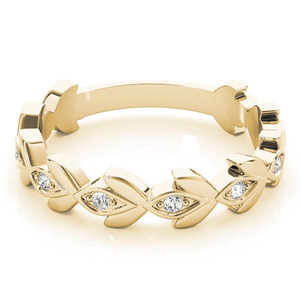 Nature Inspired Floral Stackable Half Eternity Ring in Gold & Platinum