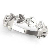 Nature Inspired Floral Stackable Half Eternity Ring in Gold & Platinum