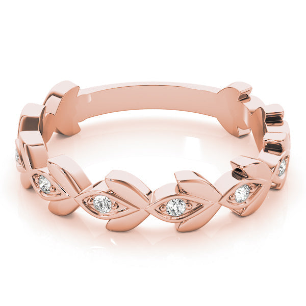 Nature Inspired Floral Stackable Half Eternity Ring in Gold & Platinum