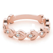 Nature Inspired Floral Stackable Half Eternity Ring in Gold & Platinum