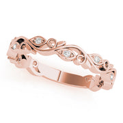 Nature Inspired Floral Stackable Half Eternity Ring in Gold & Platinum