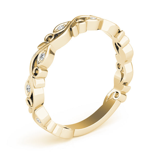 Nature Inspired Floral Stackable Half Eternity Ring in Gold & Platinum