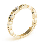 Nature Inspired Floral Stackable Half Eternity Ring in Gold & Platinum