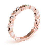 Nature Inspired Floral Stackable Half Eternity Ring in Gold & Platinum