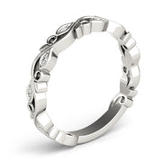 Nature Inspired Floral Stackable Half Eternity Ring in Gold & Platinum