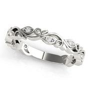 Nature Inspired Floral Stackable Half Eternity Ring in Gold & Platinum