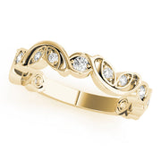 Nature Inspired Floral Stackable Half Eternity Ring in 10K/14K gold and platinum with certified lab-grown or natural diamonds