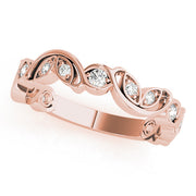 Nature Inspired Floral Stackable Half Eternity Ring in Gold & Platinum