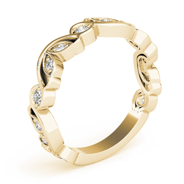 Nature Inspired Floral Stackable Half Eternity Ring in Gold & Platinum