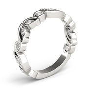 Nature Inspired Floral Stackable Half Eternity Ring in Gold & Platinum