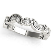Nature Inspired Floral Stackable Half Eternity Ring in Gold & Platinum