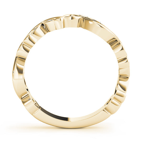 Nature Inspired Floral Stackable Half Eternity Ring in Gold & Platinum