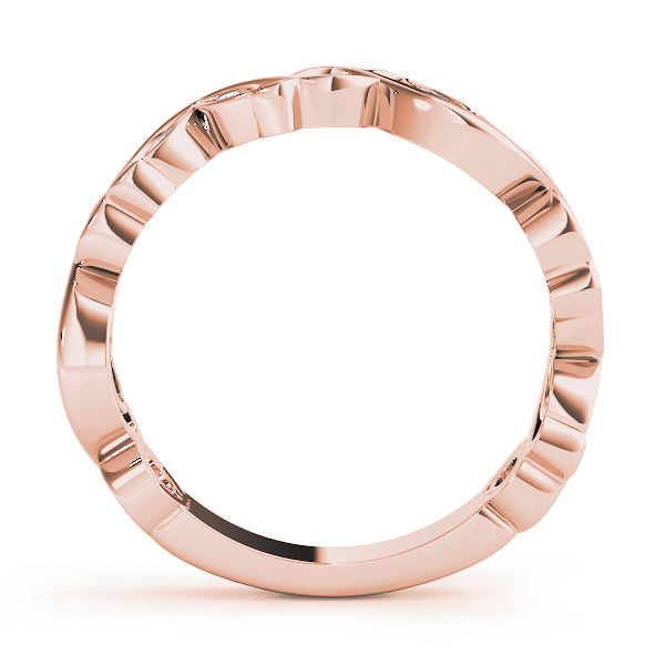 Nature Inspired Floral Stackable Half Eternity Ring in Gold & Platinum
