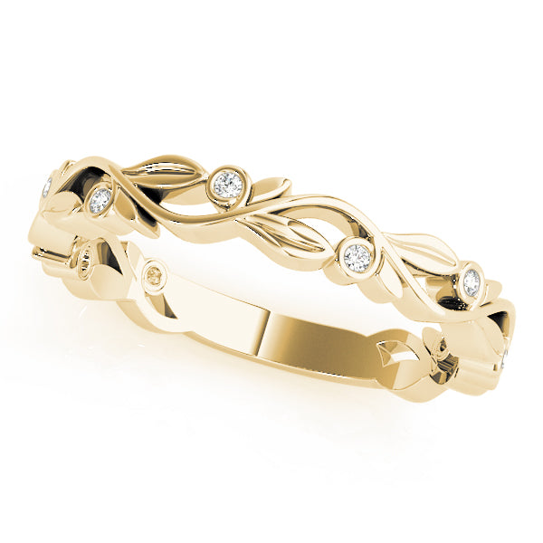Nature Inspired Stackable Half Eternity Ring in 10K/14K gold and platinum with certified lab-grown or natural diamonds