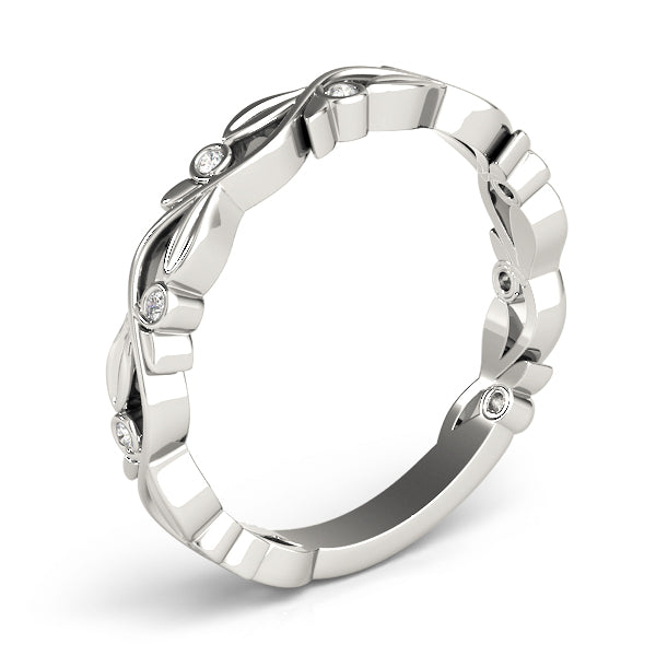 Nature Inspired Stackable Half Eternity Ring in Gold & Platinum