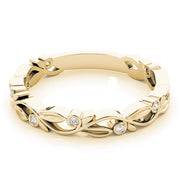Nature Inspired Stackable Half Eternity Ring in Gold & Platinum