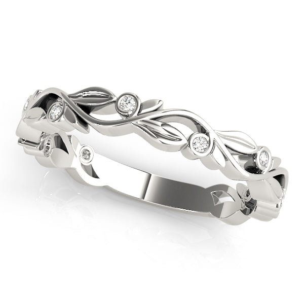Nature Inspired Stackable Half Eternity Ring in Gold & Platinum