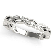Nature Inspired Stackable Half Eternity Ring in Gold & Platinum