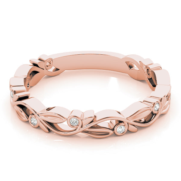 Nature Inspired Stackable Half Eternity Ring in Gold & Platinum