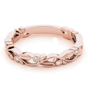 Nature Inspired Stackable Half Eternity Ring in Gold & Platinum