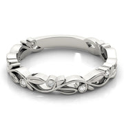 Nature Inspired Stackable Half Eternity Ring in Gold & Platinum