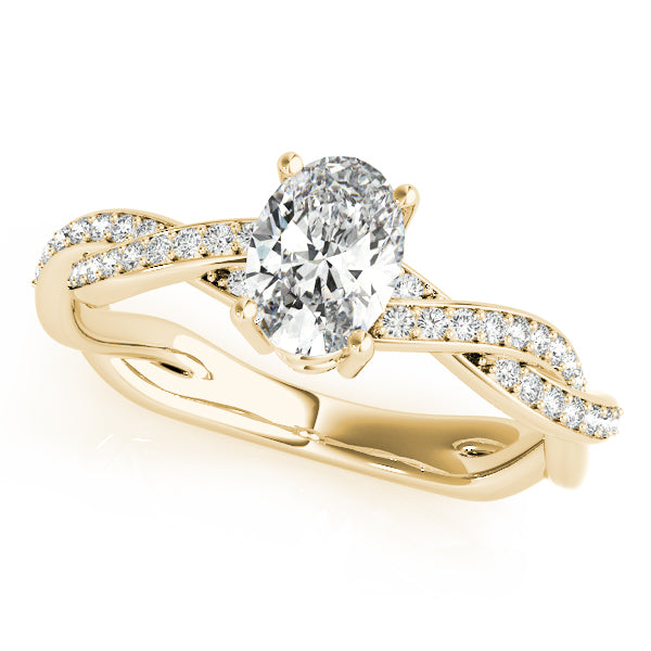 Splendid Ring With Braided Shank Oval Diamond Engagement Ring in 10K/14K gold and platinum with certified lab-grown or natural diamonds