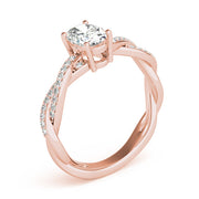 Splendid Ring With Braided Shank Oval Diamond Engagement Ring in 10K/14K gold and platinum with certified lab-grown or natural diamonds