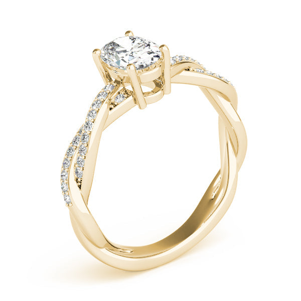 Splendid Ring With Braided Shank Oval Diamond Engagement Ring in 10K/14K gold and platinum with certified lab-grown or natural diamonds