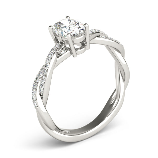 Splendid Ring With Braided Shank Oval Diamond Engagement Ring in 10K/14K gold and platinum with certified lab-grown or natural diamonds