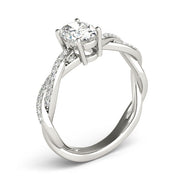 Splendid Ring With Braided Shank Oval Diamond Engagement Ring in 10K/14K gold and platinum with certified lab-grown or natural diamonds