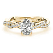 Splendid Ring With Braided Shank Oval Diamond Engagement Ring in 10K/14K gold and platinum with certified lab-grown or natural diamonds
