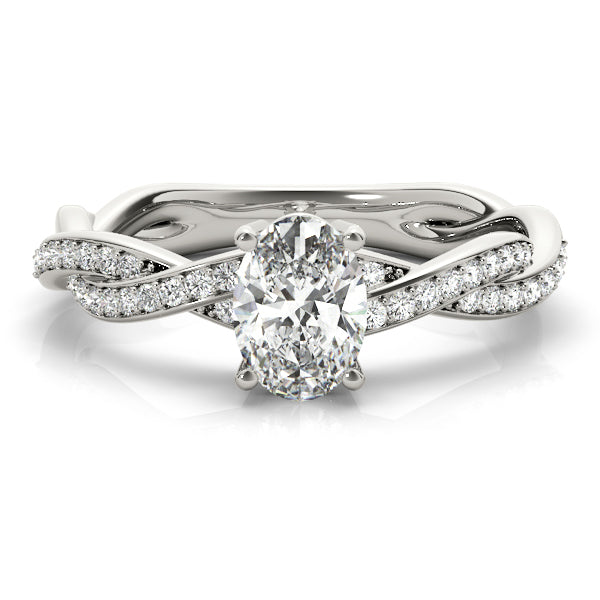 Splendid Ring With Braided Shank Oval Diamond Engagement Ring in 10K/14K gold and platinum with certified lab-grown or natural diamonds
