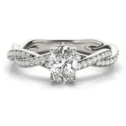 Splendid Ring With Braided Shank Oval Diamond Engagement Ring in 10K/14K gold and platinum with certified lab-grown or natural diamonds
