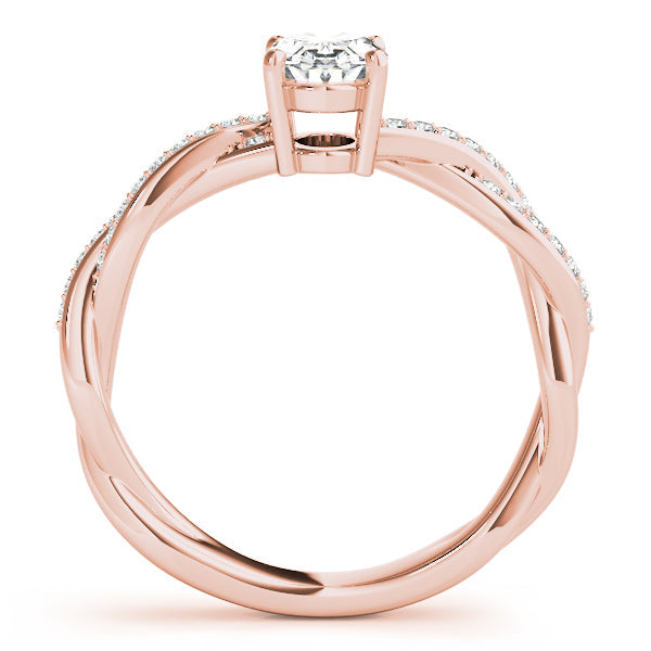 Splendid Ring With Braided Shank Oval Diamond Engagement Ring in 10K/14K gold and platinum with certified lab-grown or natural diamonds