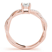 Splendid Ring With Braided Shank Oval Diamond Engagement Ring in 10K/14K gold and platinum with certified lab-grown or natural diamonds
