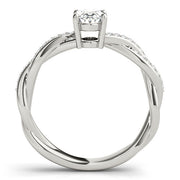 Splendid Ring With Braided Shank Oval Diamond Engagement Ring in 10K/14K gold and platinum with certified lab-grown or natural diamonds