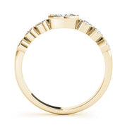 Bezel Set Stackable Oval Center Half Eternity Ring in Gold & Platinum