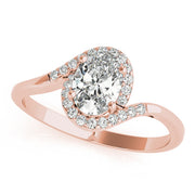 Crowned Fashion Ring Oval Diamond Engagement Ring in 10K/14K gold and platinum with certified lab-grown or natural diamonds