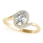 Crowned Fashion Ring Oval Diamond Engagement Ring in 10K/14K gold and platinum with certified lab-grown or natural diamonds