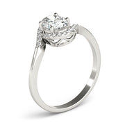 Crowned Fashion Ring Oval Diamond Engagement Ring in 10K/14K gold and platinum with certified lab-grown or natural diamonds