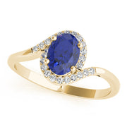 Crowned Fashion Ring Oval Diamond Engagement Ring in 10K/14K gold and platinum with certified lab-grown or natural diamonds