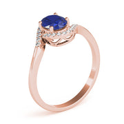 Crowned Fashion Ring Oval Diamond Engagement Ring in 10K/14K gold and platinum with certified lab-grown or natural diamonds