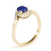 Crowned Fashion Ring Oval Diamond Engagement Ring in 10K/14K gold and platinum with certified lab-grown or natural diamonds