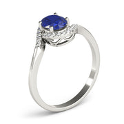 Crowned Fashion Ring Oval Diamond Engagement Ring in 10K/14K gold and platinum with certified lab-grown or natural diamonds