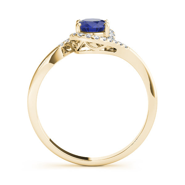 Crowned Fashion Ring Oval Diamond Engagement Ring in 10K/14K gold and platinum with certified lab-grown or natural diamonds