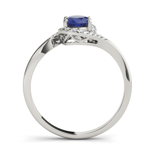 Crowned Fashion Ring Oval Diamond Engagement Ring in 10K/14K gold and platinum with certified lab-grown or natural diamonds