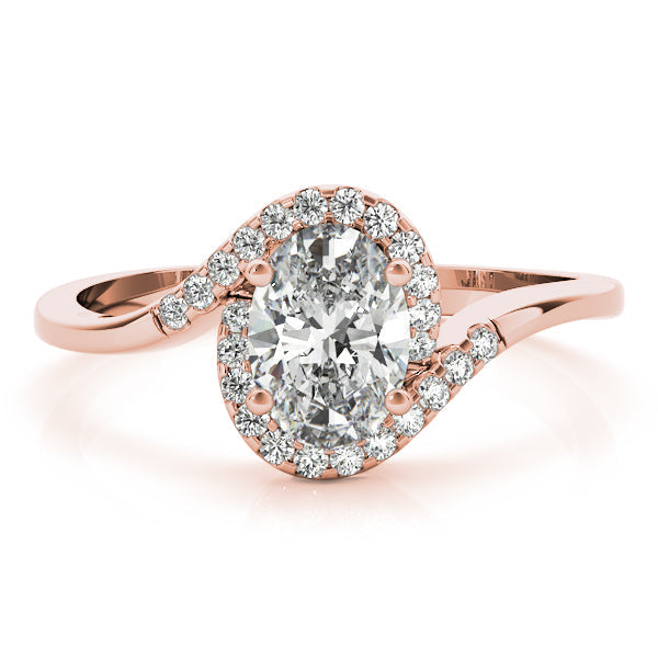 Crowned Fashion Ring Oval Diamond Engagement Ring in 10K/14K gold and platinum with certified lab-grown or natural diamonds