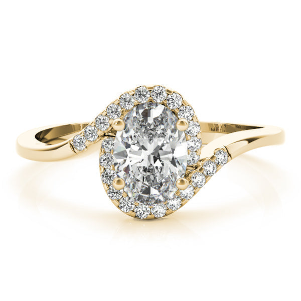 Crowned Fashion Ring Oval Diamond Engagement Ring in 10K/14K gold and platinum with certified lab-grown or natural diamonds