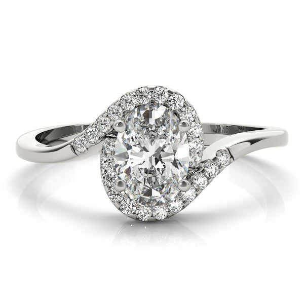 Crowned Fashion Ring Oval Diamond Engagement Ring in 10K/14K gold and platinum with certified lab-grown or natural diamonds